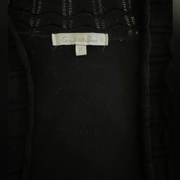Charlottee Russe Black cardigan crop sweater. Size M - Picture 3 of 4